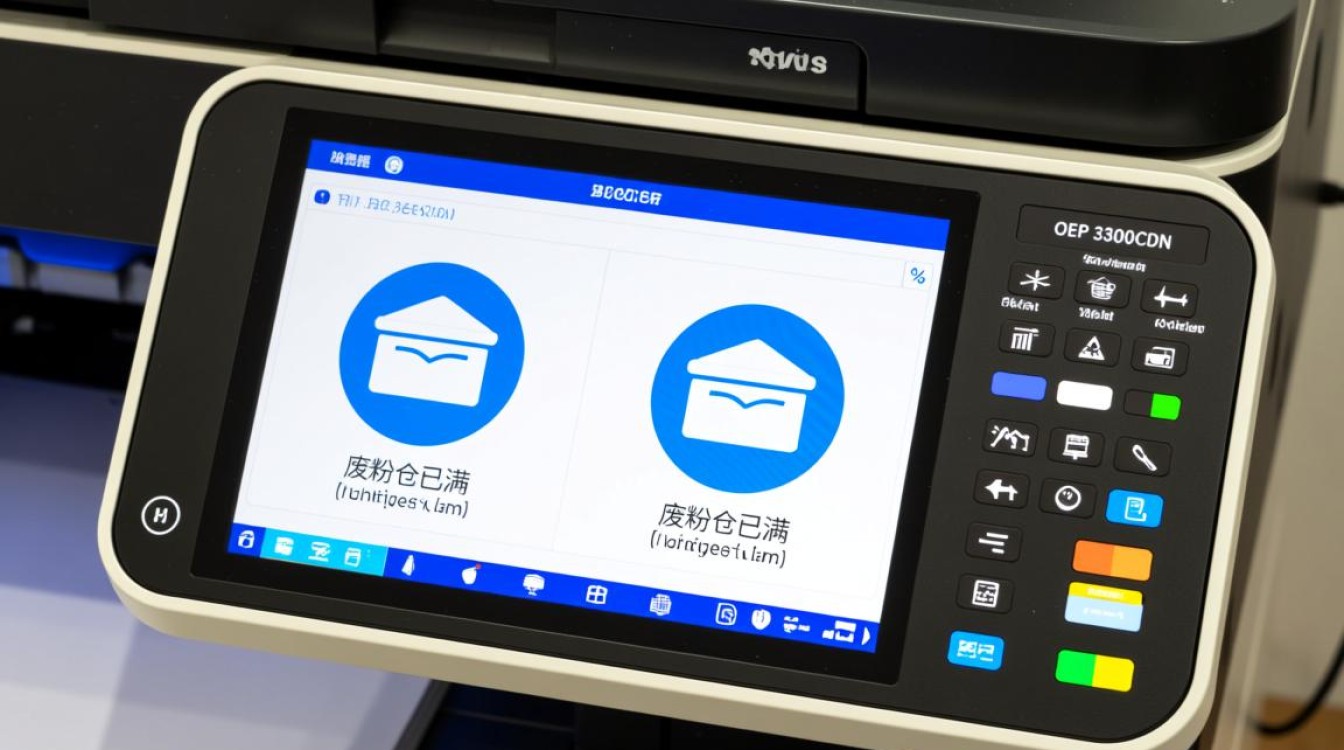 oep3300cdn打印机废粉仓具体位置在哪里？如何清理更换？