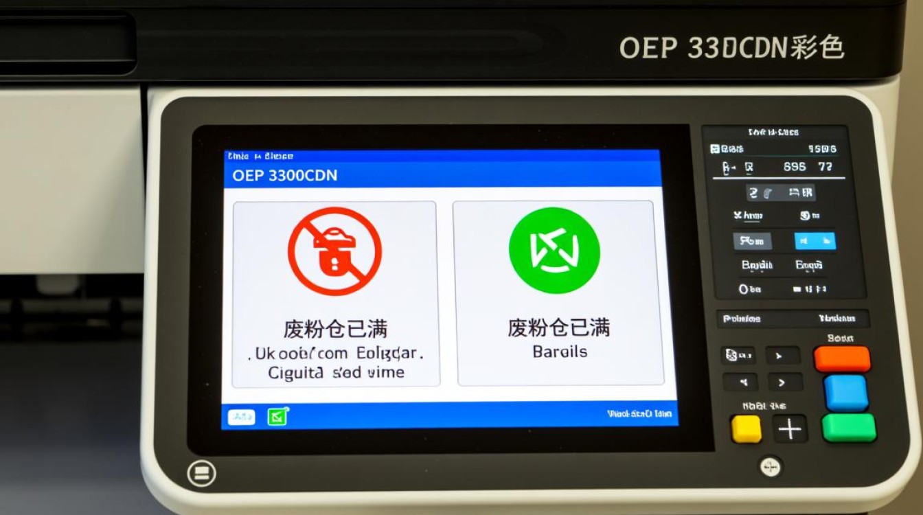 oep3300cdn打印机废粉仓具体位置在哪里？如何清理更换？