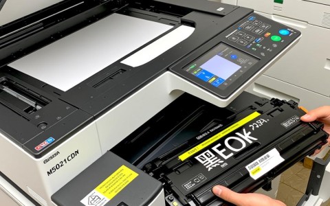 佳能m5021更换黑色套鼓后为何打印仍有黑道？