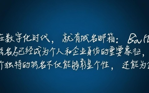 仅凭域名,真的能打造专属域名邮箱吗?揭秘其背后的奥秘!