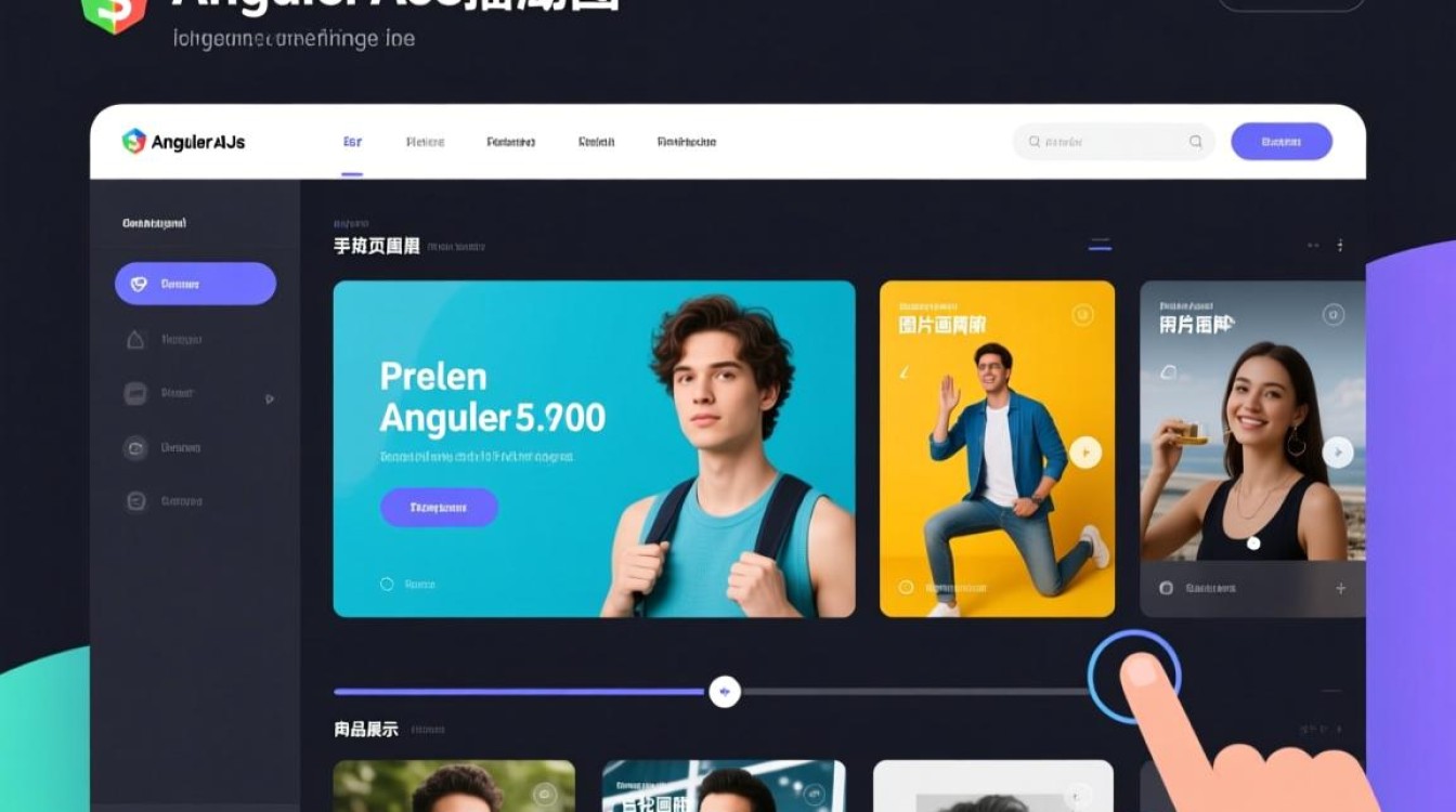 AngularJS轮播图如何实现自动切换与手势滑动功能？