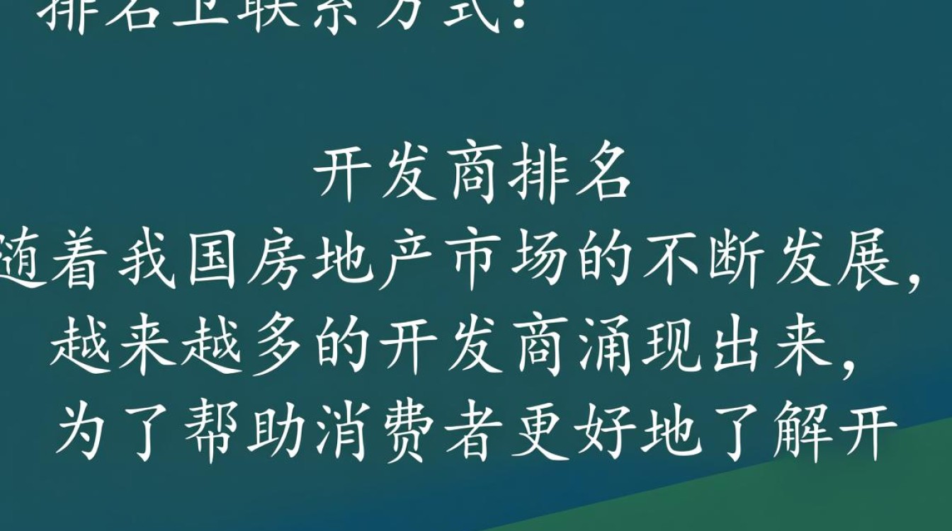 2025年开发商排名榜单揭晓，如何获取各开发商联系方式？