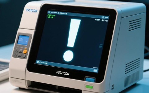 p5021cdn开机持续出现感叹号，是什么原因导致设备无法正常启动？