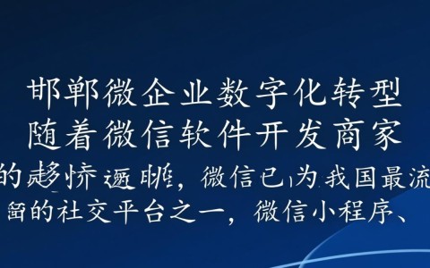 邯郸微信软件开发商家，如何选择优质服务商？价格合理、功能全面是关键？