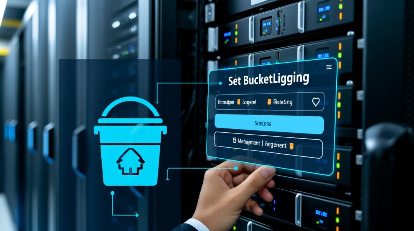 对象存储API中，如何详细设置桶日志管理配置以实现高级桶配置？