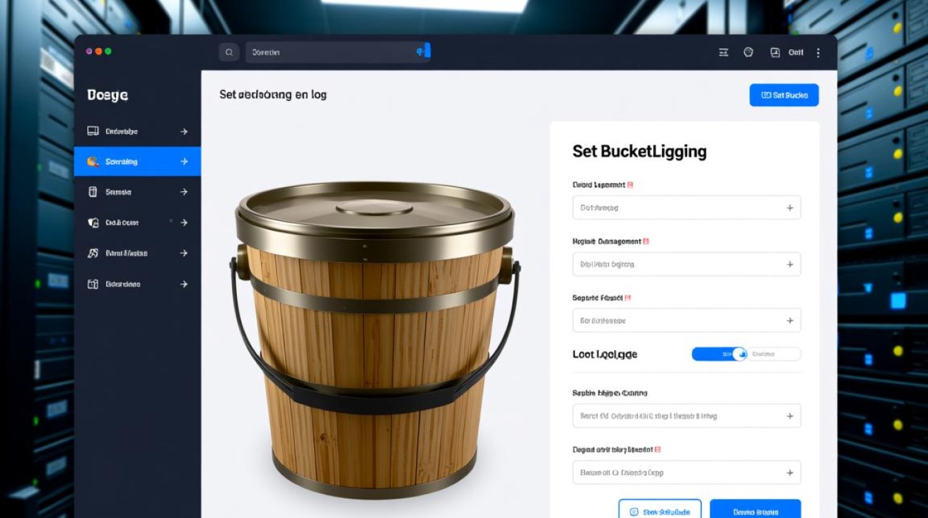 对象存储API中，如何详细设置桶日志管理配置以实现高级桶配置？