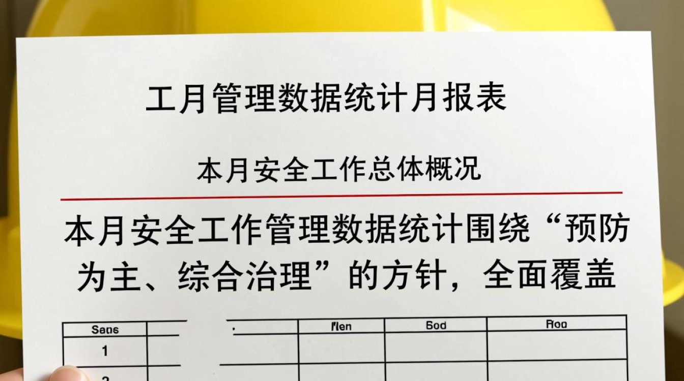 安全工作管理数据统计月报表应包含哪些关键指标？