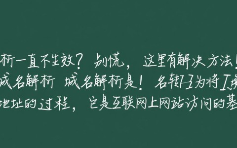 为何我的域名解析持续不生效？排查与解决方法大揭秘！