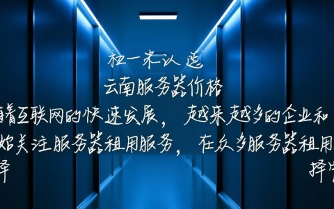 云南服务器价格租，性价比高吗？如何选择合适的服务器租用方案？