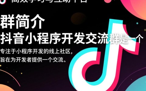 抖音小程序开发交流群，如何加入这个群组，获取最新开发资讯与资源？