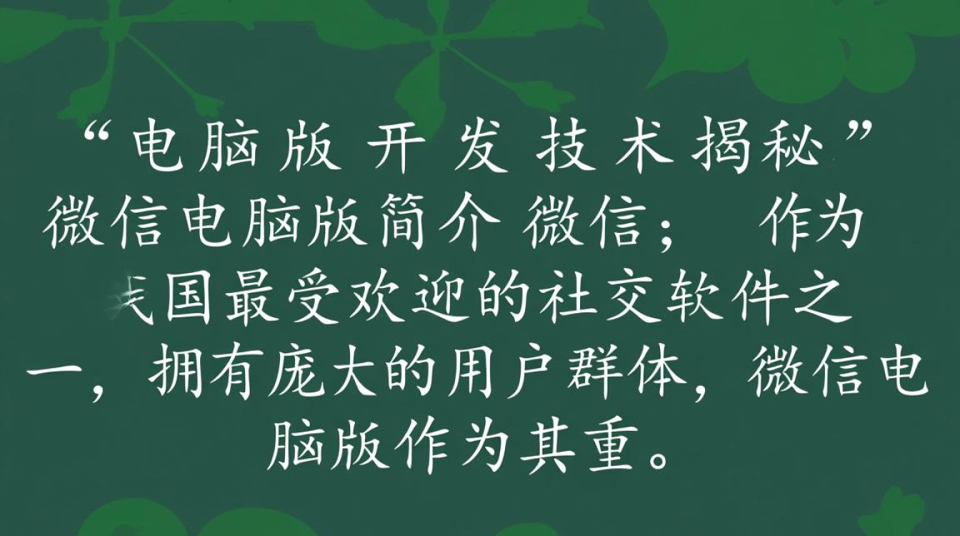 微信电脑版究竟采用何种技术或框架进行开发？