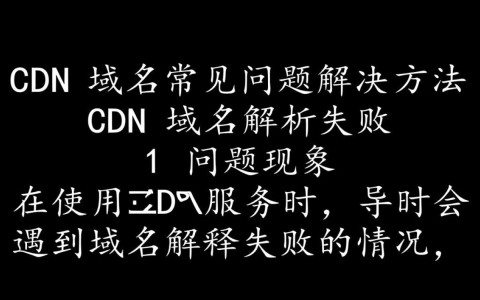 CDN域名问题频发？30招快速排查与解决秘籍揭秘！