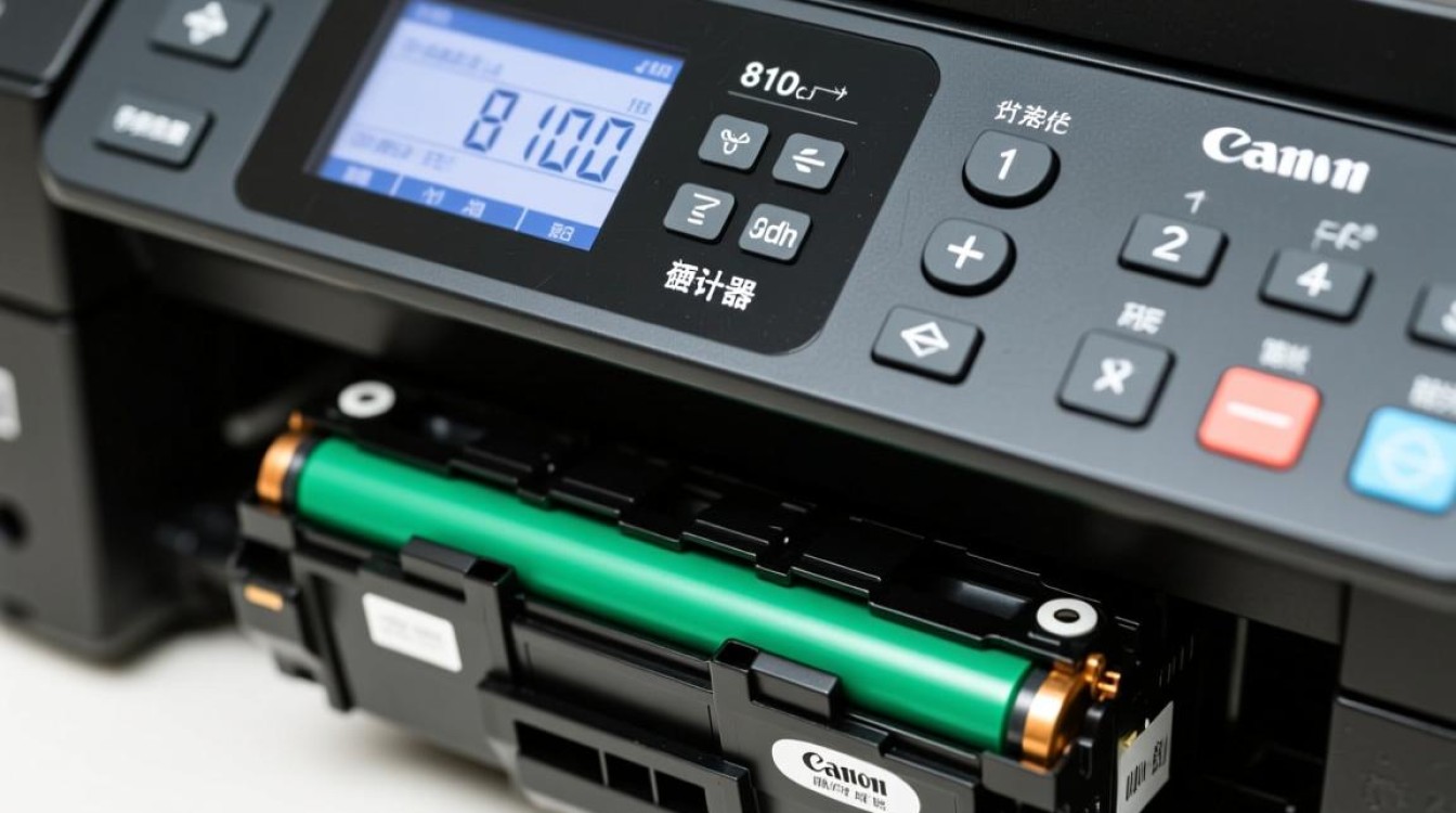 在佳能810cdn打印机上，如何准确查询硒鼓使用计数器的具体步骤？