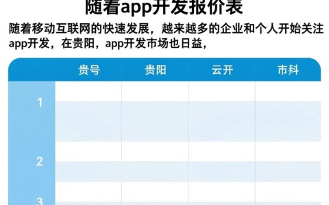 贵阳app开发报价表，不同功能需求下的价格差异大吗？揭秘性价比之选！