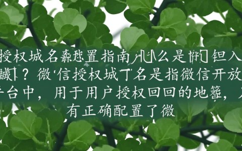 微信授权域名配置，究竟有何难点和注意事项？