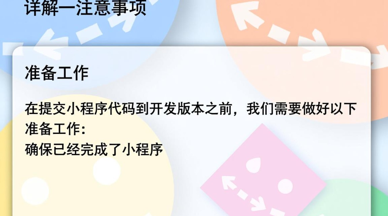 小程序代码提交开发版本，有何特别之处或注意事项？