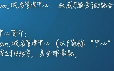 .com域名管理中心为何在域名管理上独树一帜？揭秘其独特优势与运营策略。